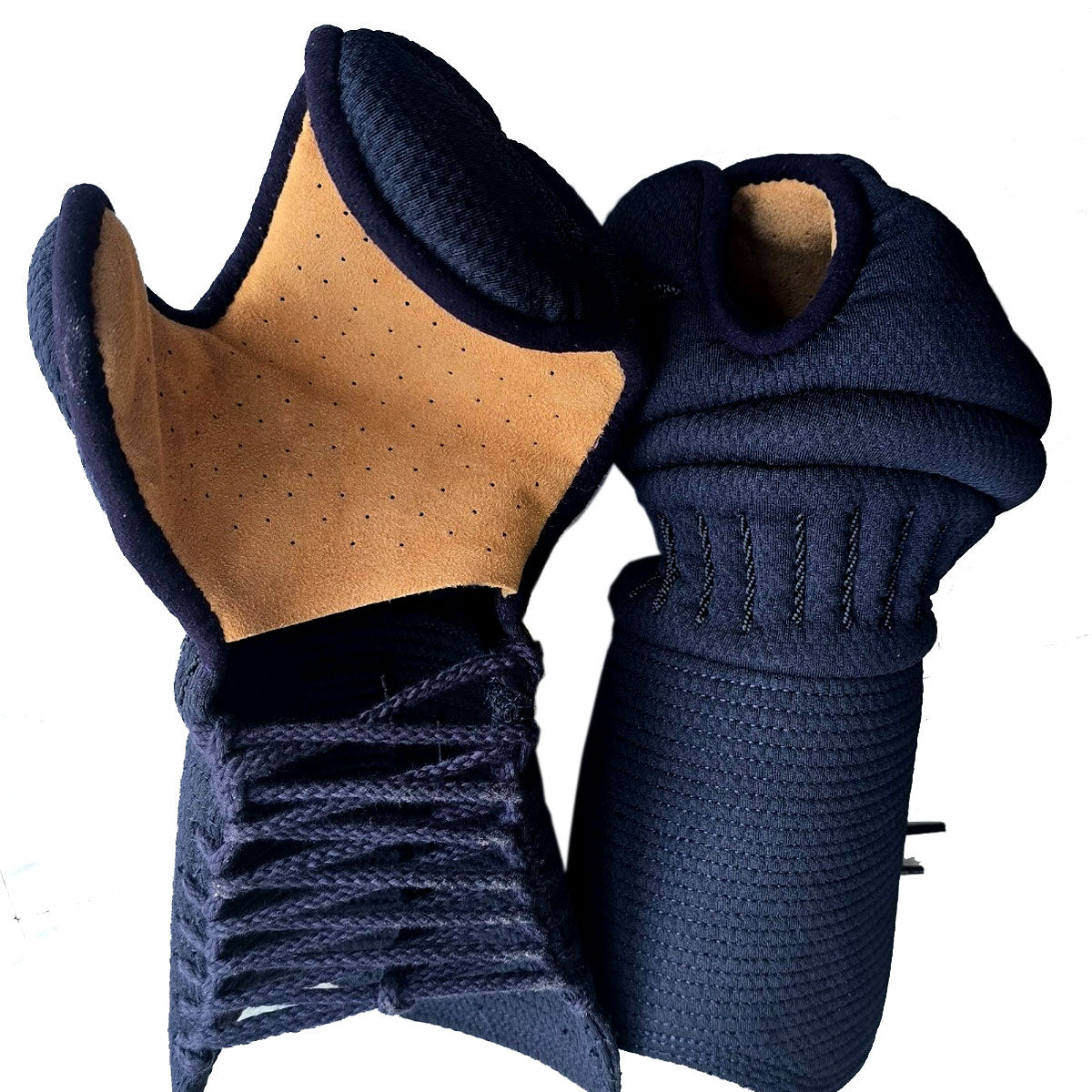 Budget-friendly kendo kote pair, machine washable 6mm orizashi design made with durable polyester blend. Non-indigo dyed material prevents blue bleeding on skin, ideal for daily practice and easy weekend wash for improved hygiene.