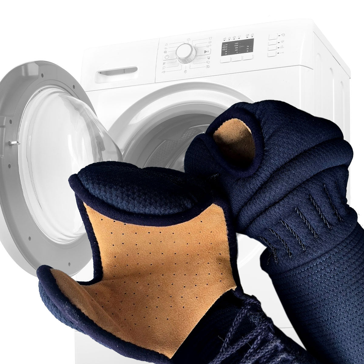 Budget-friendly kendo kote pair, machine washable 6mm orizashi design made with durable polyester blend. Non-indigo dyed material prevents blue bleeding on skin, ideal for daily practice and easy weekend wash for improved hygiene.